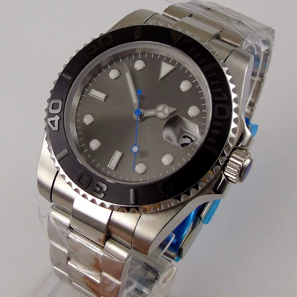 

Мужские наручные часы NH35 Miyota 8215, с стерильным циферблатом, 40 мм