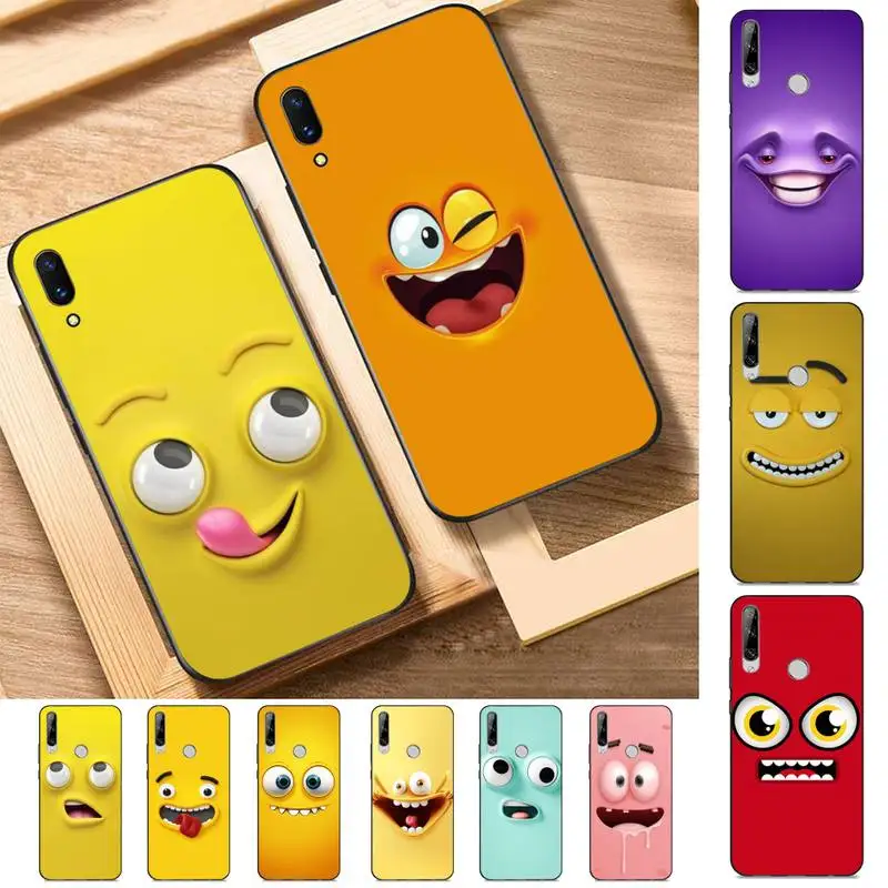 

Funny Face Expression Phone Case for Huawei Y 6 9 7 5 8s prime 2019 2018 enjoy 7 plus