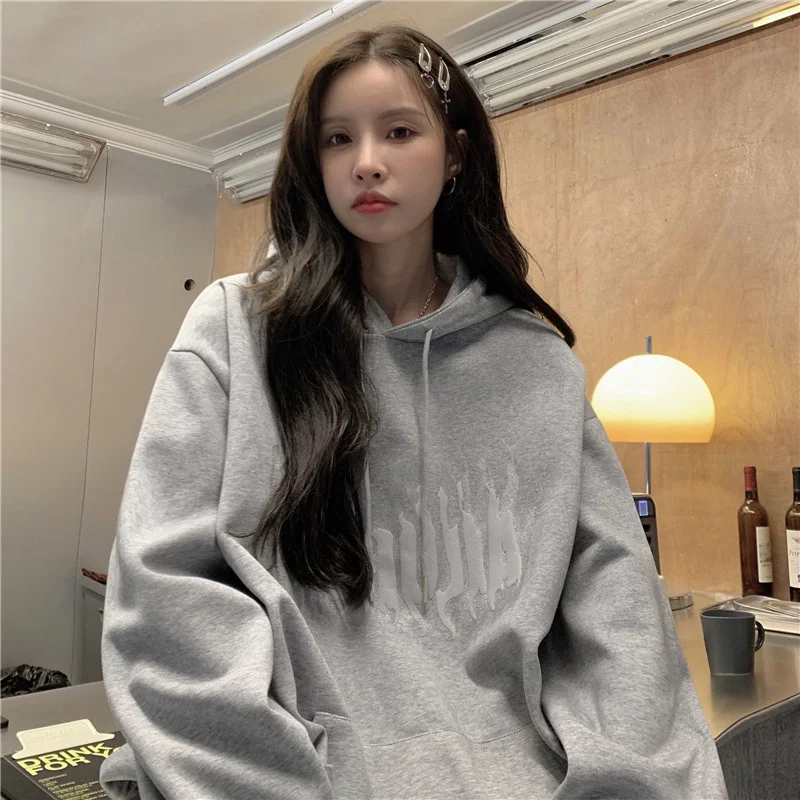 

American Retro Hiphop Fried Street Sweater Women's Spring and Autumn Loose Ins Idle Style BF Thin Early Autumn Chic Top