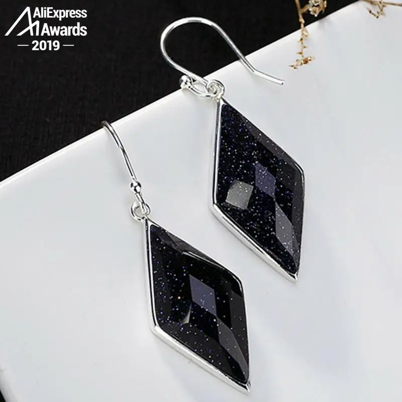 Польские сапфировые серьги S925 изысканные серьги-капли Женский античный магазин