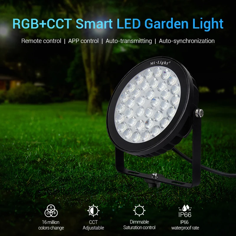 

FUTC05 25W RGB+CCT Smart LED Garden Lamp Outdoor Landscape Light IP66 AC 220V wifi/phone APP/remote/Alexa Voice control