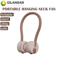 new outdoor sports hanging neck small fan usb charging mini cartoon portable portable without leaf adjustable wind direction