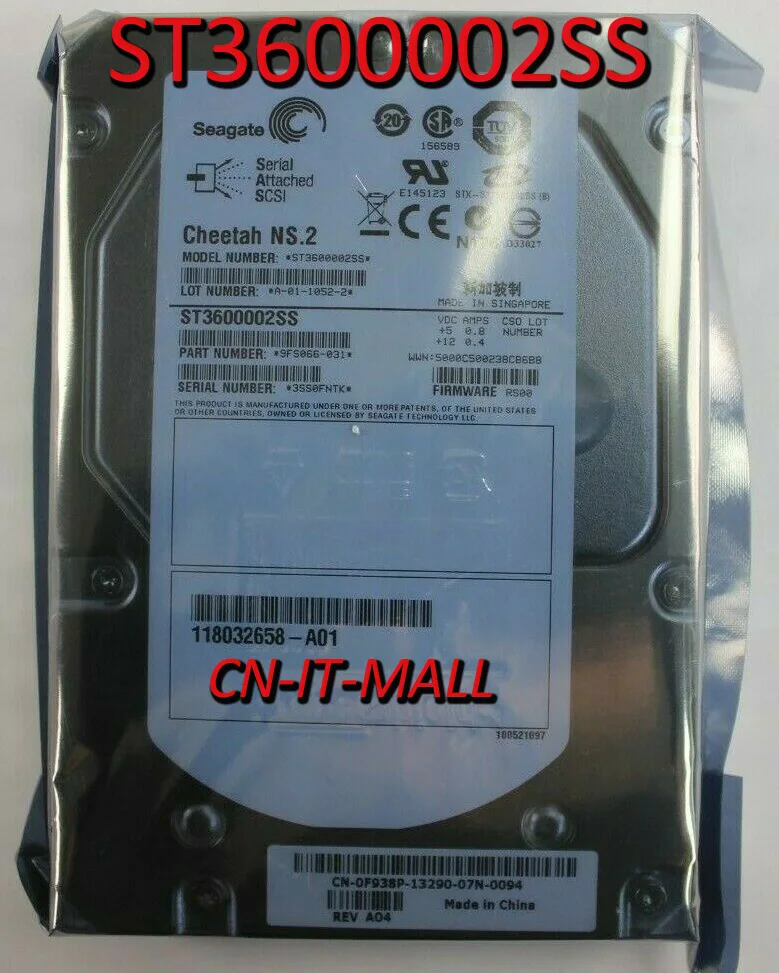 

Seagate Cheetah NS.2 ST3600002SS 600GB 10000 RPM 16MB Cache SAS 6Gb/s 3.5" Internal Hard Drive