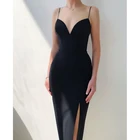 Сексуальное миди-черное летнее платье с v-образным вырезом 2021 года на тонких бретельках телесного цвета, розово-белое платье-оболочка, эластичное вечернее Клубное женское платье высокого качества