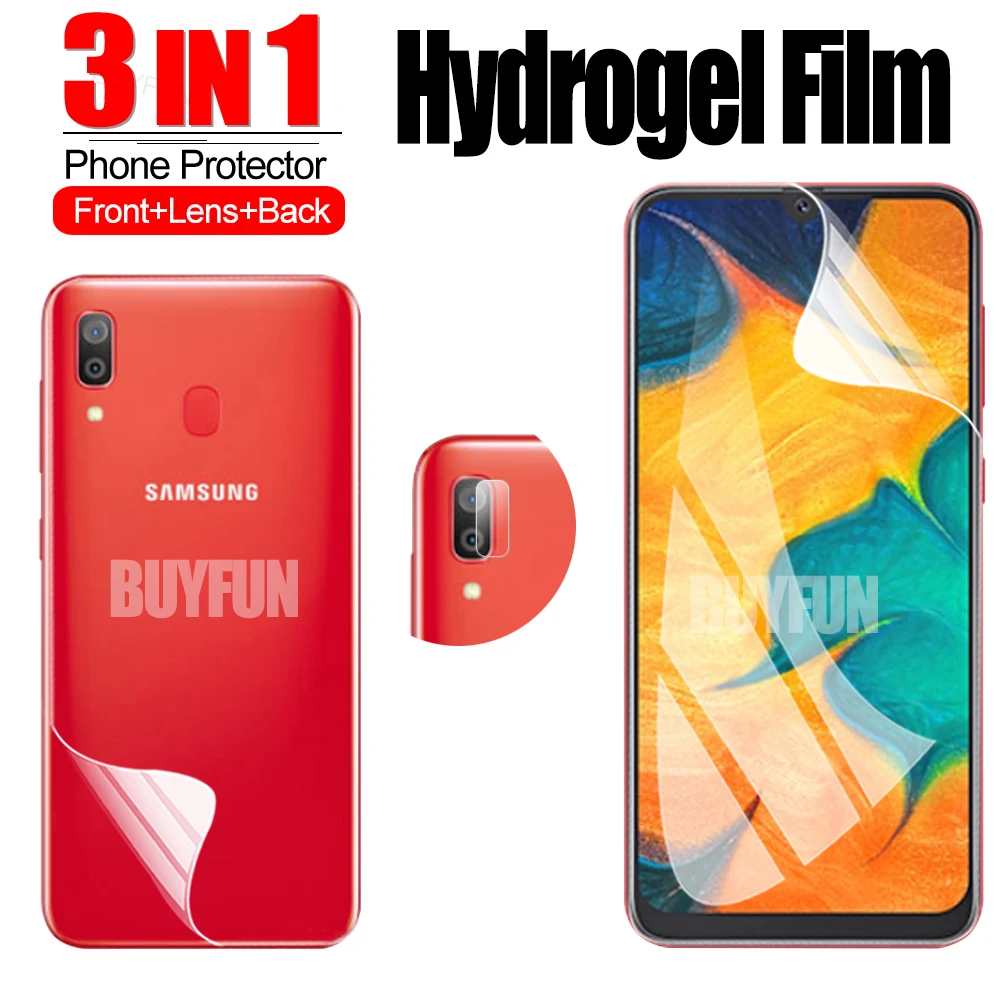 

Гидрогелевая пленка 3 в 1 для Samsung Galaxy A30, Защитная пленка для экрана камеры, Защитное стекло для samsung a30s, a31, a51, пленка для объектива экрана