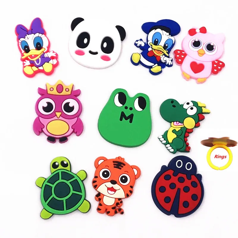 10 шт. оптовая продажа микс животных мультфильм палец кольца для детей подарки