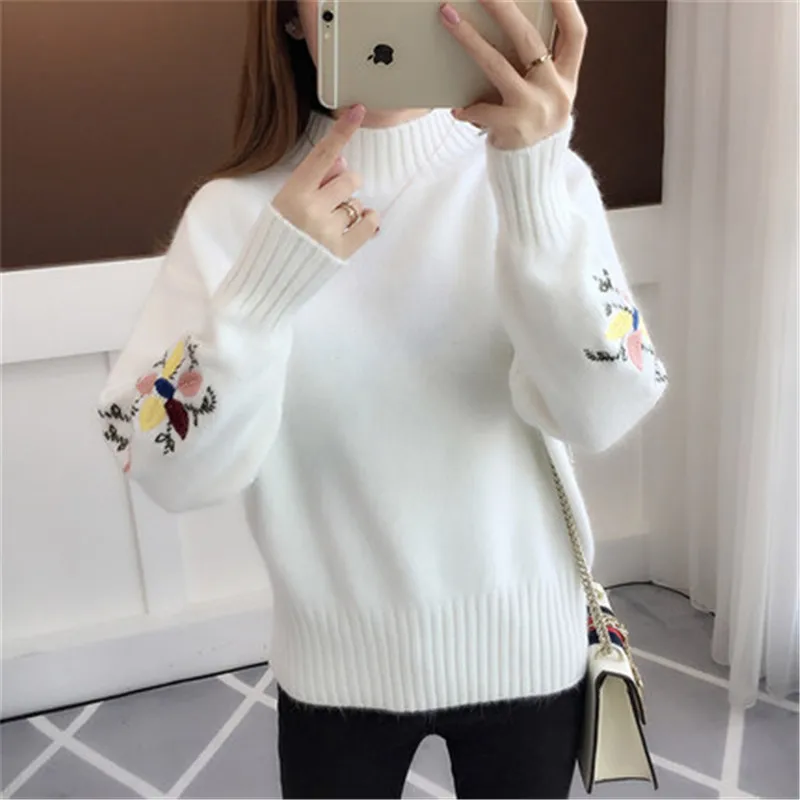 Women's Fashion Early Spring Sweaters Half Turtleneck Warm Sweater Female Autumn Pullovers Clothing LWL201 | Женская одежда