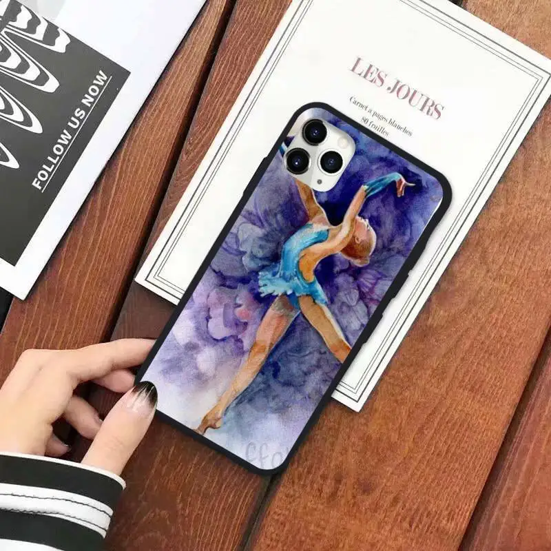 

Love Gymnastics Oil Painting Phone Case for iPhone 11 12 pro XS MAX 8 7 6 6S Plus X 5S SE 2020 XR