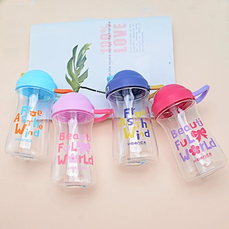 Детская соломенная чашка мультяшная пластиковая бутылка для воды студентов