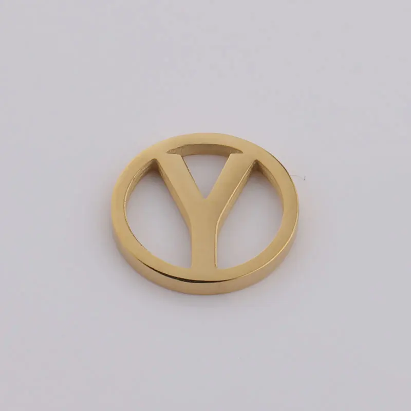 

Stainless Steel Letter A-Z Charm Mirror Polish Hollow Round Heart Initials Alphabet Charm DIY Necklace Accessories