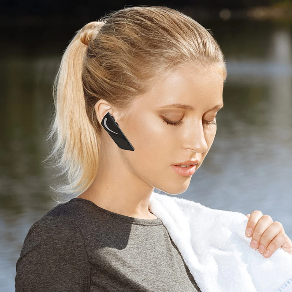 Черный Bluetooth наушники умный голосовой переводчик 28 языков беспроводной легкий легко носить Интеллектуальный мини учится в помещении мгновенный - Цвет: Черный