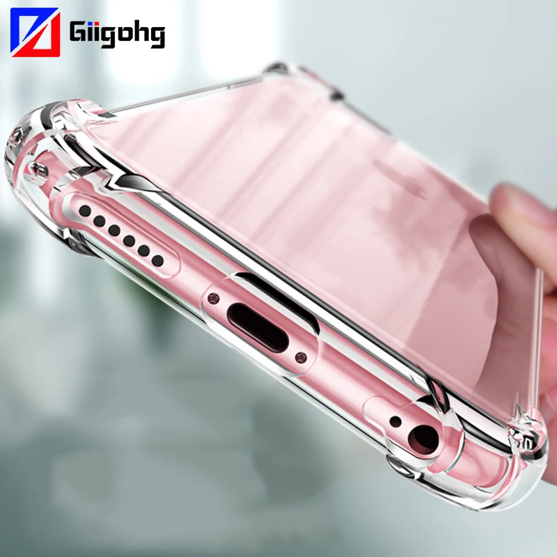 Мягкий чехол с подушкой безопасности на 360 градусов для iphone 11 Pro XS Max XR 7 8 Plus 6 6s X 10 7Plus противоударный прозрачный силиконовый штамп чехол
