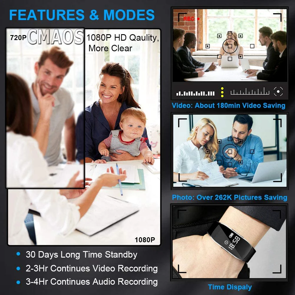 Портативный видеорегистратор 1080P мини-камера часы с камерой ночное видение