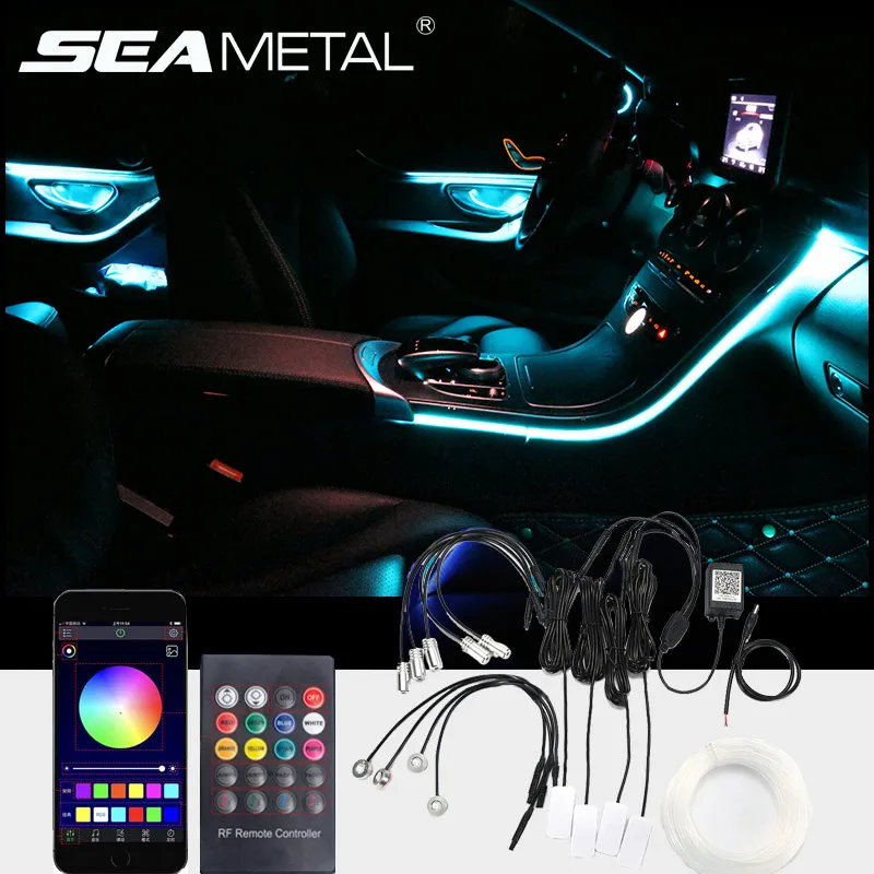 

Универсальный RGB-светильник для салона автомобиля, с дистанционным управлением