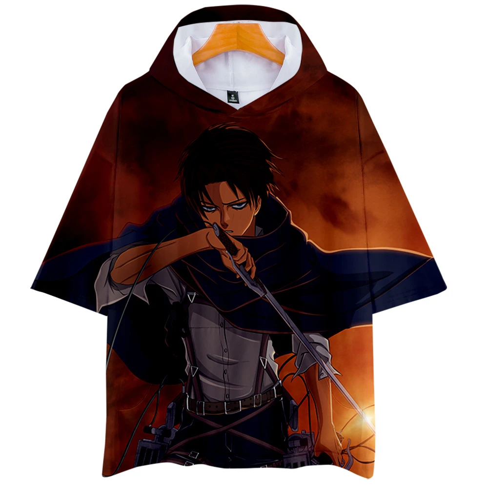 Мужская и женская футболка с капюшоном 3D принтом &quotатака на Титанов&quot Футболка