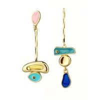 2021 pri jin new earrings small fresh water drop pendant asymmetrical drop oil earrings women personality fashion jewelry