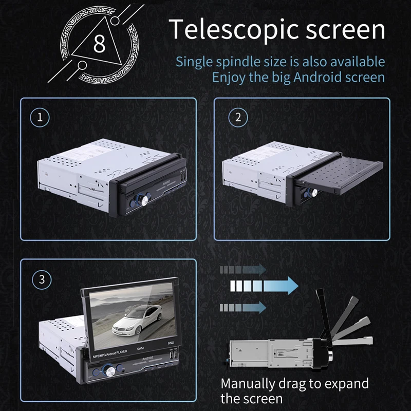 Автомобильный радиоприемник MP5 HD IOS Android 8 1 1din 7 дюймов Wi Fi Bluetooth зеркальная связь