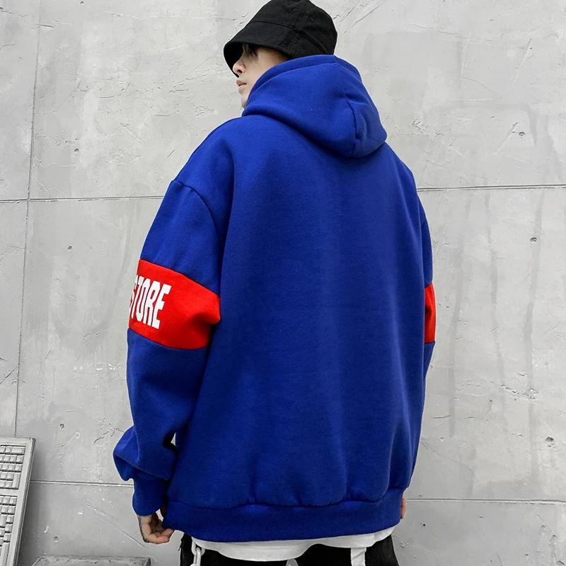 Толстовка мужская с капюшоном флисовая в стиле хип-хоп | Мужская одежда