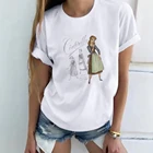 Модная футболка с изображением Золушки Диснея, футболка премиум-класса, модная женская футболка с графическим рисунком