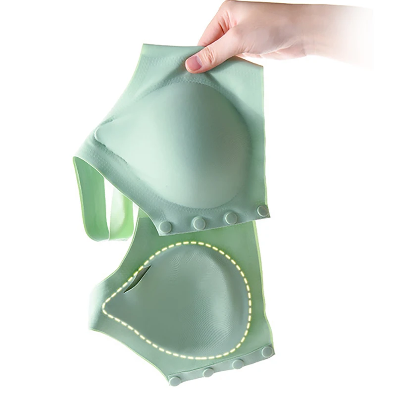 3pcs/set Plus Size Front Button Breathable Pure Color Latex Bra No Steel Ring Comfortable Pregnant Mother's Vest-style Underwear