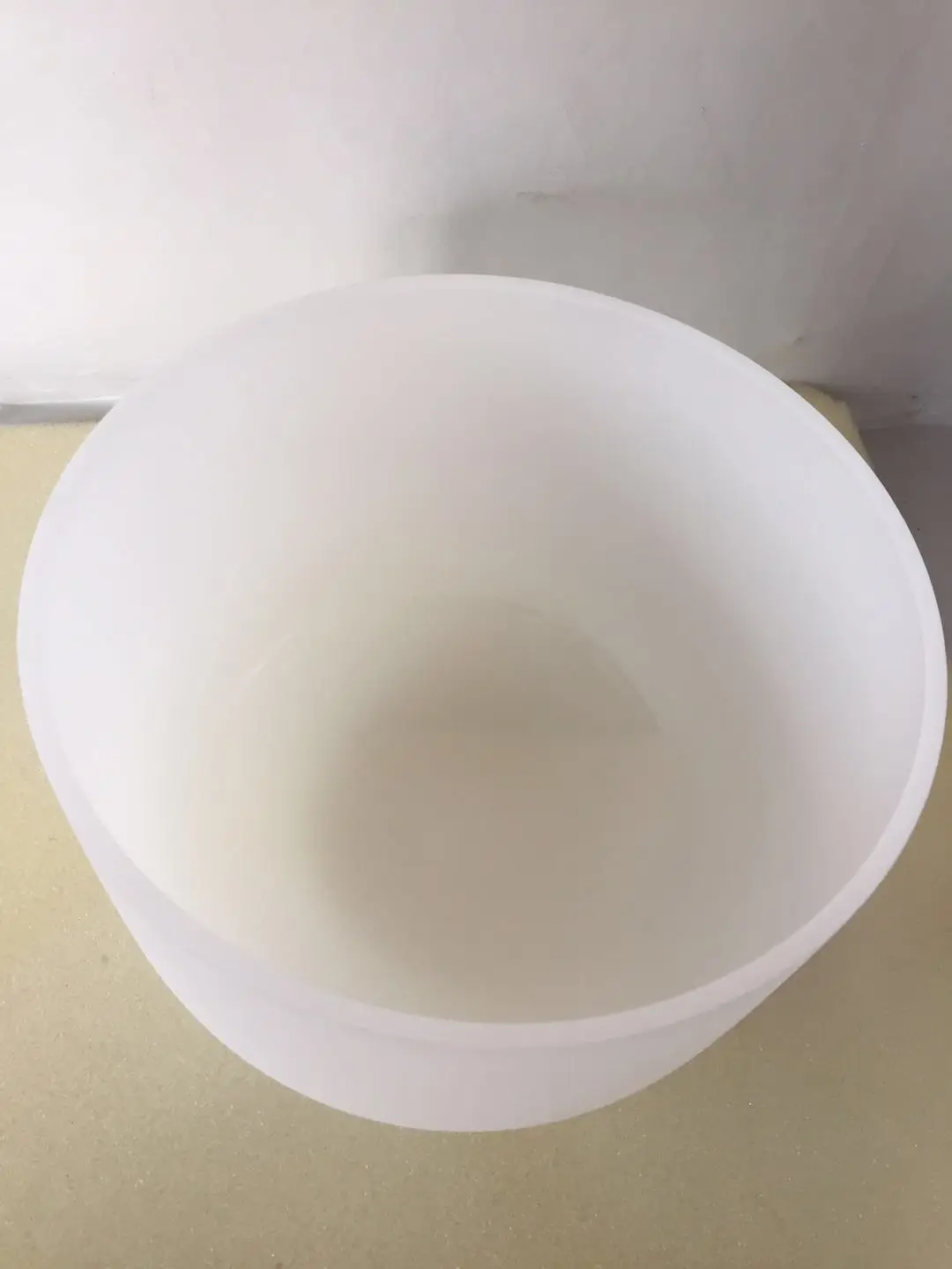 

10 inch white frosted crystal singing bowl 288hz for sound healing 4D note for sound healing.