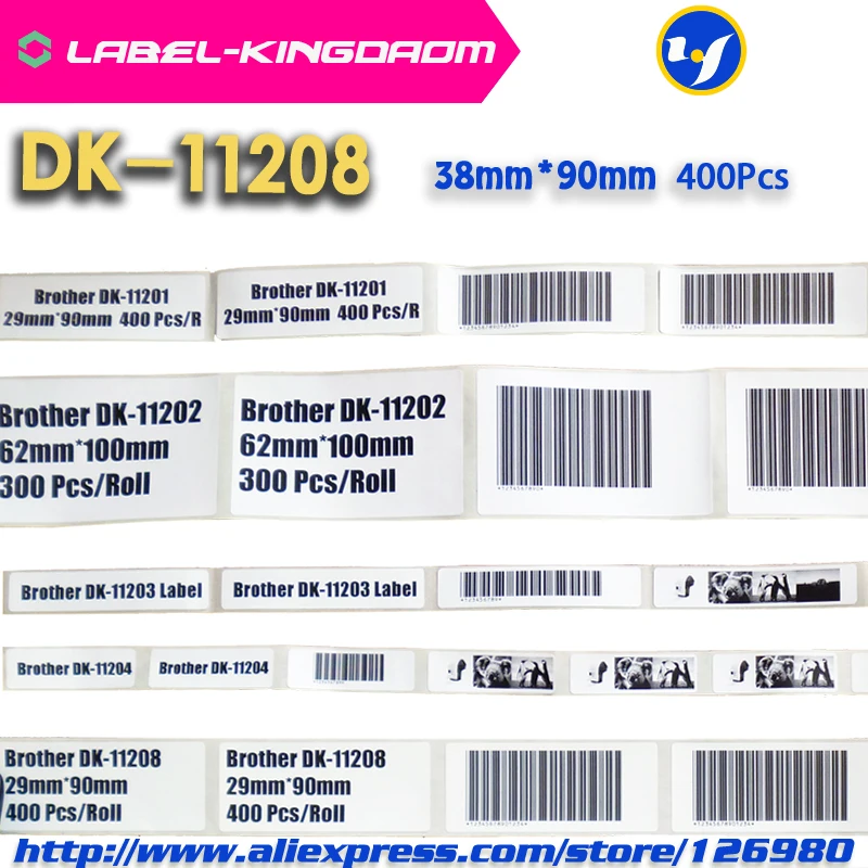 2 рулона совместимы DK 11208 этикеткой 38 мм * 90 с принтером Brother Label все поставляются