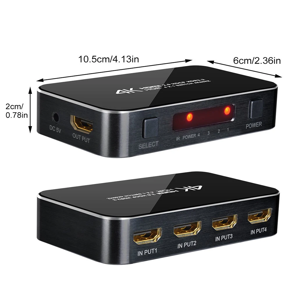 HDMI переключатель UHD 2 0 4K HDR 4x1 адаптера 60 Гц 3D 1080P сплиттер для Xbox TV 1 шт. |
