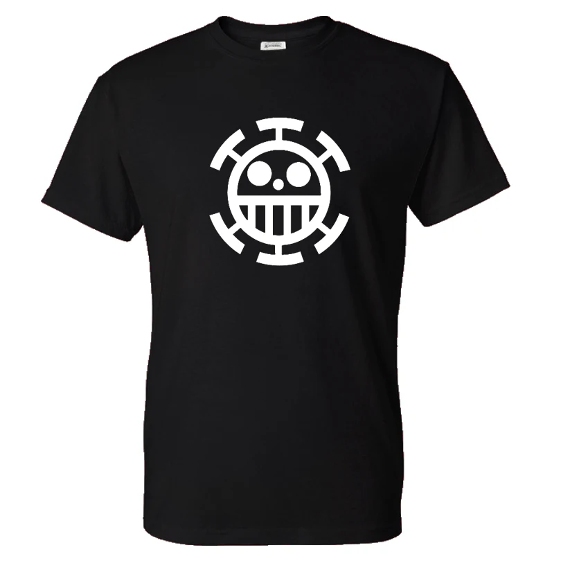 

2021 anime one-piece T-shirt Trafalgar Law logo printing men's casual streetwear T-shirt high quality cotton unisex shirt top