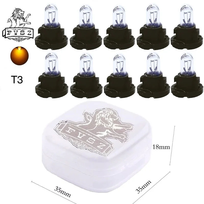 

10Pcs T3 14V 0.91W Car Interior Instrument Lights Bulbs 8mm 12V Auto Dashboard Give Off A Bright Yellow Lamp
