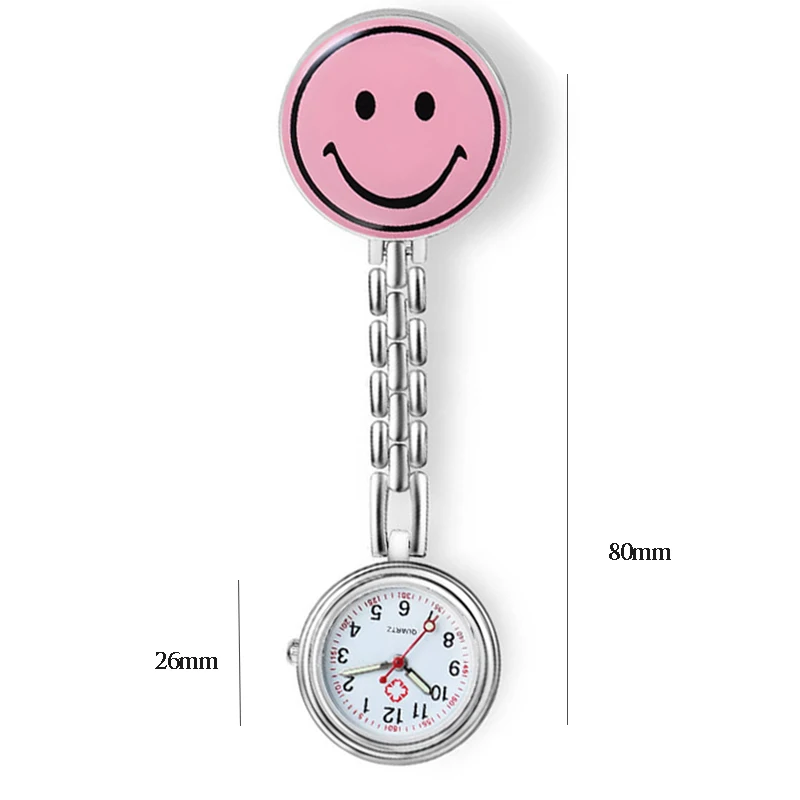 Часы наручные Smiley для медсестер свисающие с узором улыбки карманные студентов