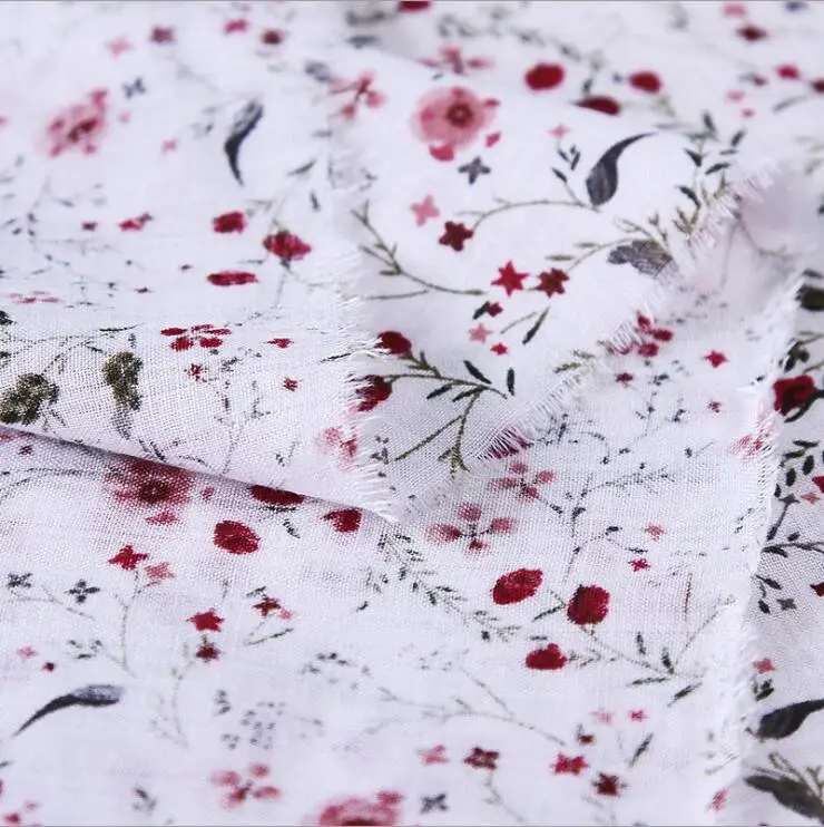 

1 Meter painting small Flower cotton fabric for summer dress Sewing Materials DIY Home Furnishing Children's Wear Cloth Make