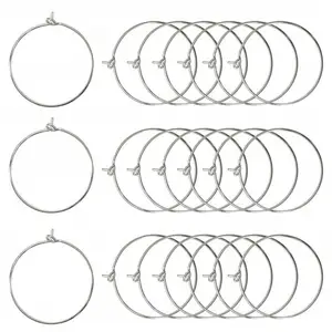 100 посеребренные кольцасерьги-обручи 35 мм