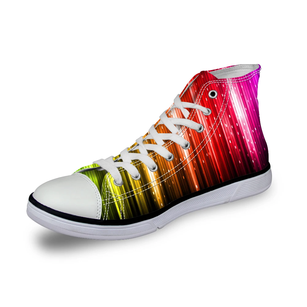 

HaoYun Women Vulcanize Shoes Colorful Lights Design Ladies High-top Canvas Shoes Girls Lace-up Sneakers Shoes Sapato Feminino
