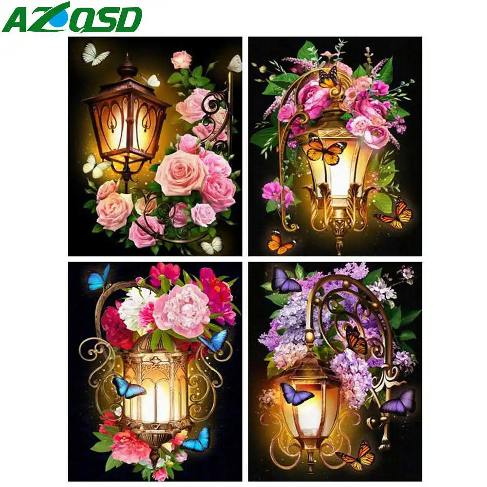 Azqsd 5d Diy Алмазная вышивка природа Живопись цветы декор для дома картина стразы