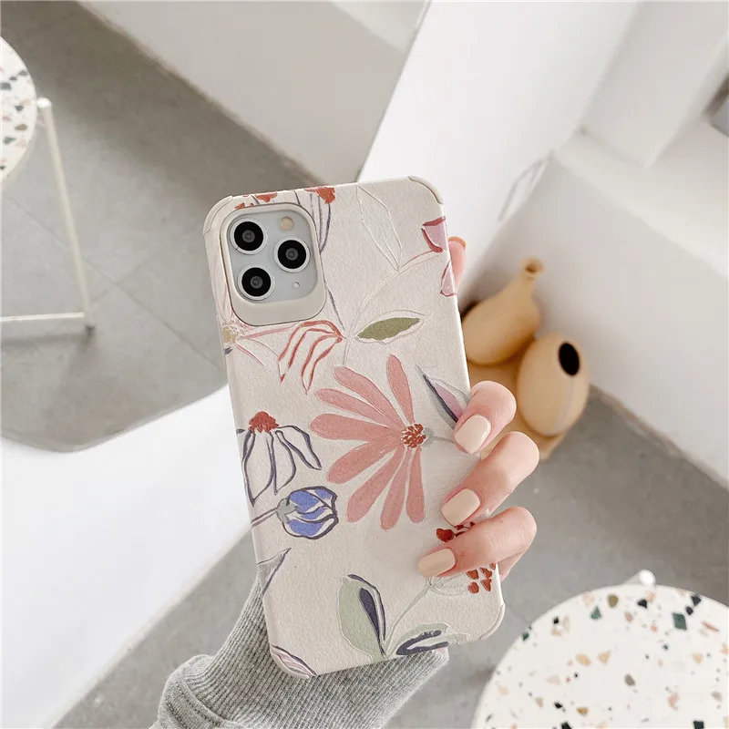 

Silicone iNS Leaf Phone Case For iPhone 7 8 Plus 2020 SE 7Plus 8Plus X XS XR 11 11Pro 11Pro Max 12 12Pro 12Pro Max Pro Mini Case