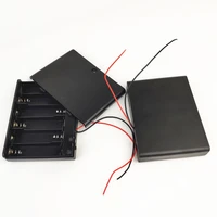 15pcslot 6 x 1 5v aa cell battery holder storage box plastic case with onoff switch 9v batteries shell cover with wire leads