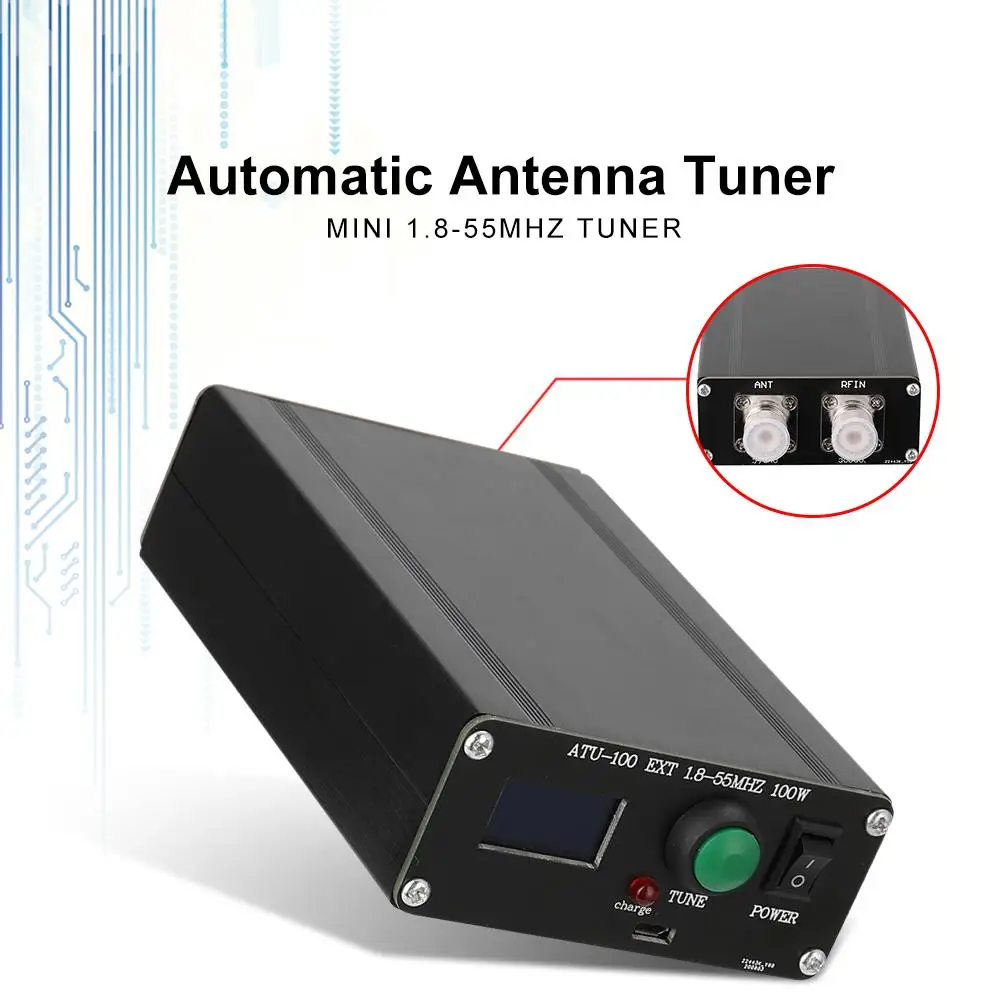 ATU-100 1.8-55Mhz By N7DDC 7x7 Metal Accessories Assembled Mini Automatic Antenna Tuner Shortwave Type C With Case Tool