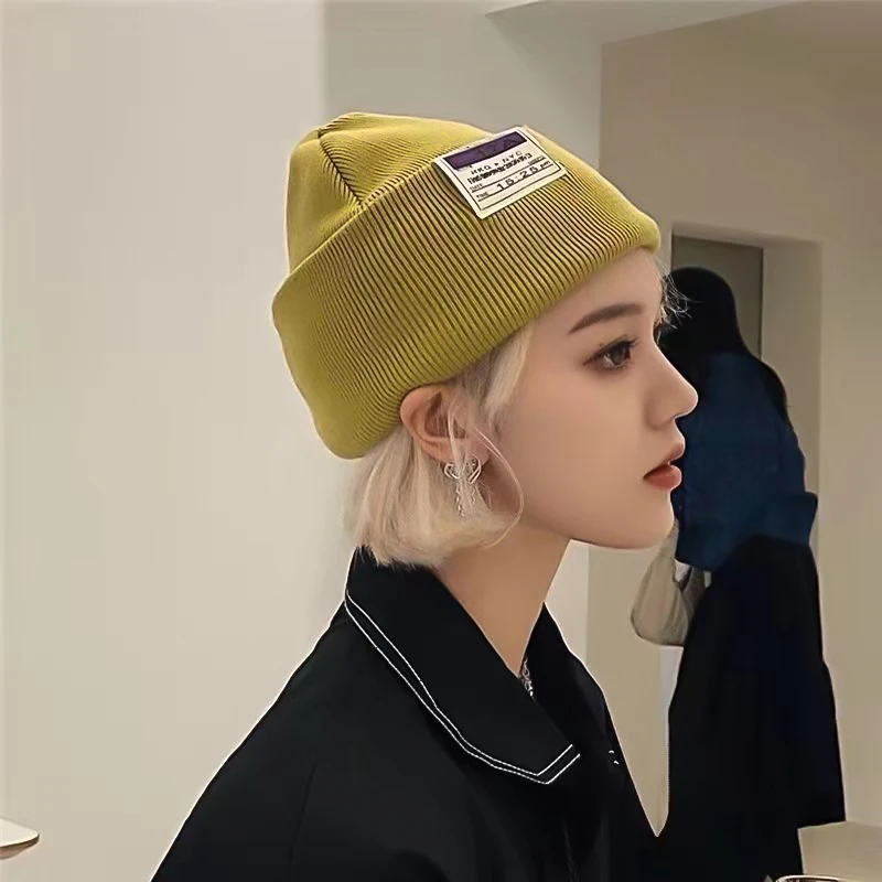 2022 New Unisex Hat Cotton Blends Solid Warm Soft Knitted Hats Women's Winter Caps Skullies Beanies For Wholesale шапка женская