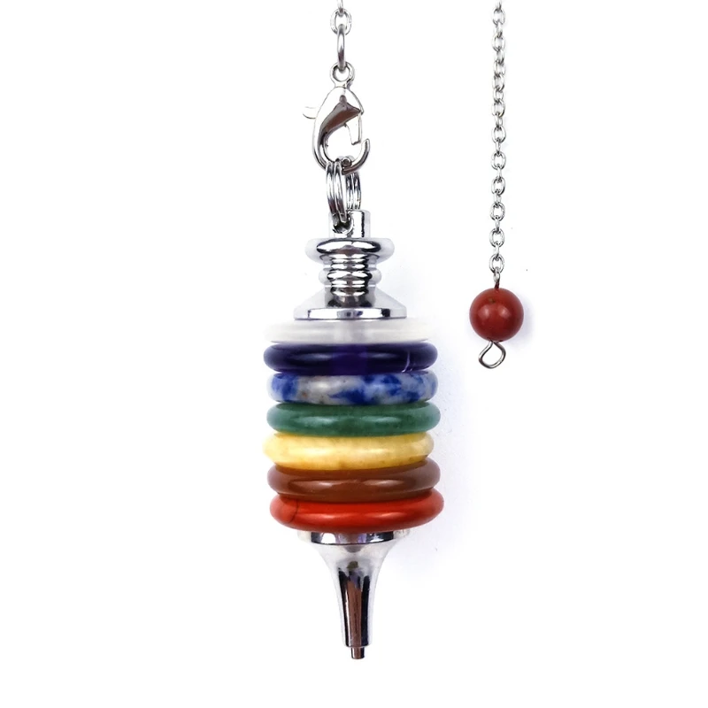 

7 Chakra Reiki Healing Crystals Pendulum Energy Point Stone Pendant for Dowsing Divination Balancing Fashion Jewelry