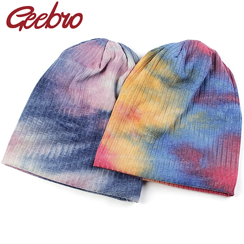 

Geebro Adult Beanie Hat Autumn Winter Warm Hat Beanies Dyed Color Ribbed Skull Cap For Women Men