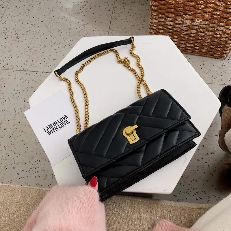 Кожаные сумки через плечо с цепочкой для женщин сумка мессенджер на 2020