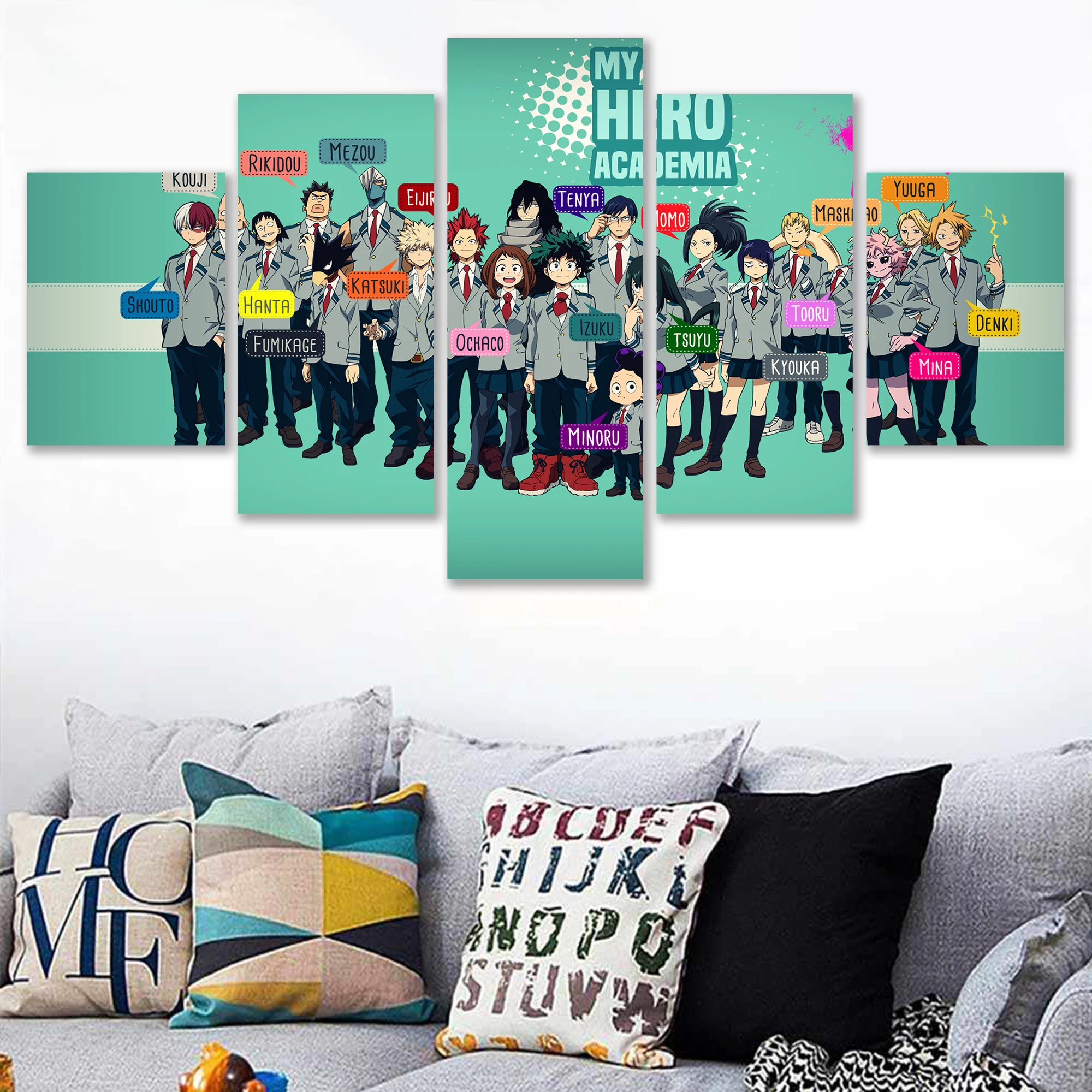 

Poster My Hero Academia Wall Artwork Canvas Printed Anime Home Decoration Modern Painting Modular Picture For Living Room Frame