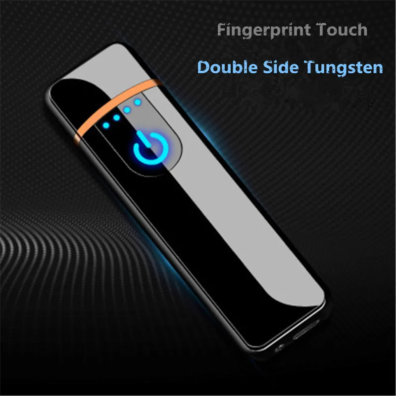 Тонкая USB зарядка Зажигалка сенсорный экран электронные зажигалки для сигарет