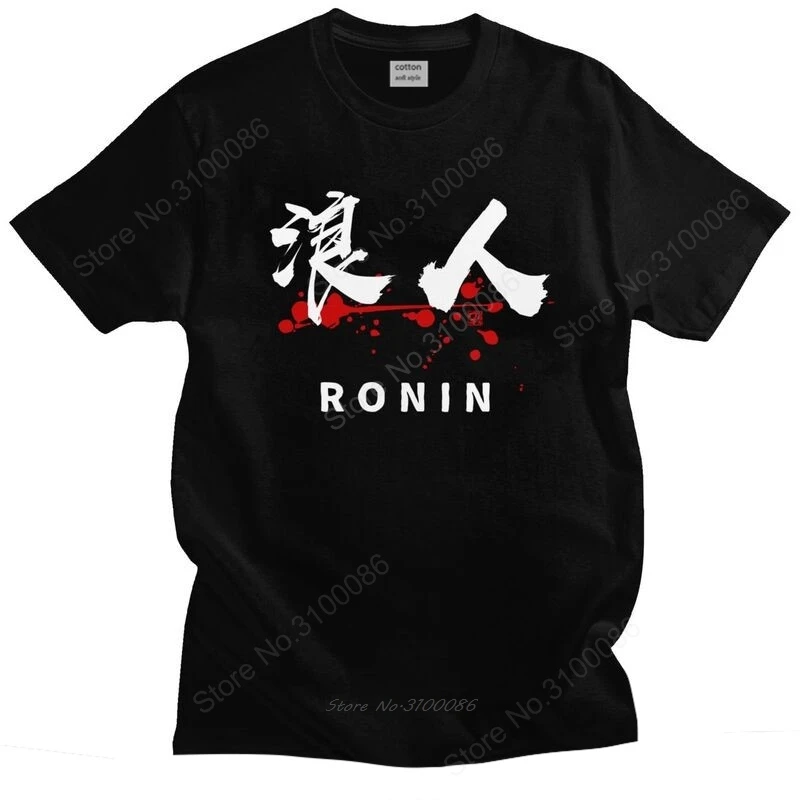 

Ronin Kanji Symbol Calligraphy T Shirt Men Cotton Tshirt Fashion Tees Short Sleeves Japanese Samurai T-shirt Loose Fit Clothing