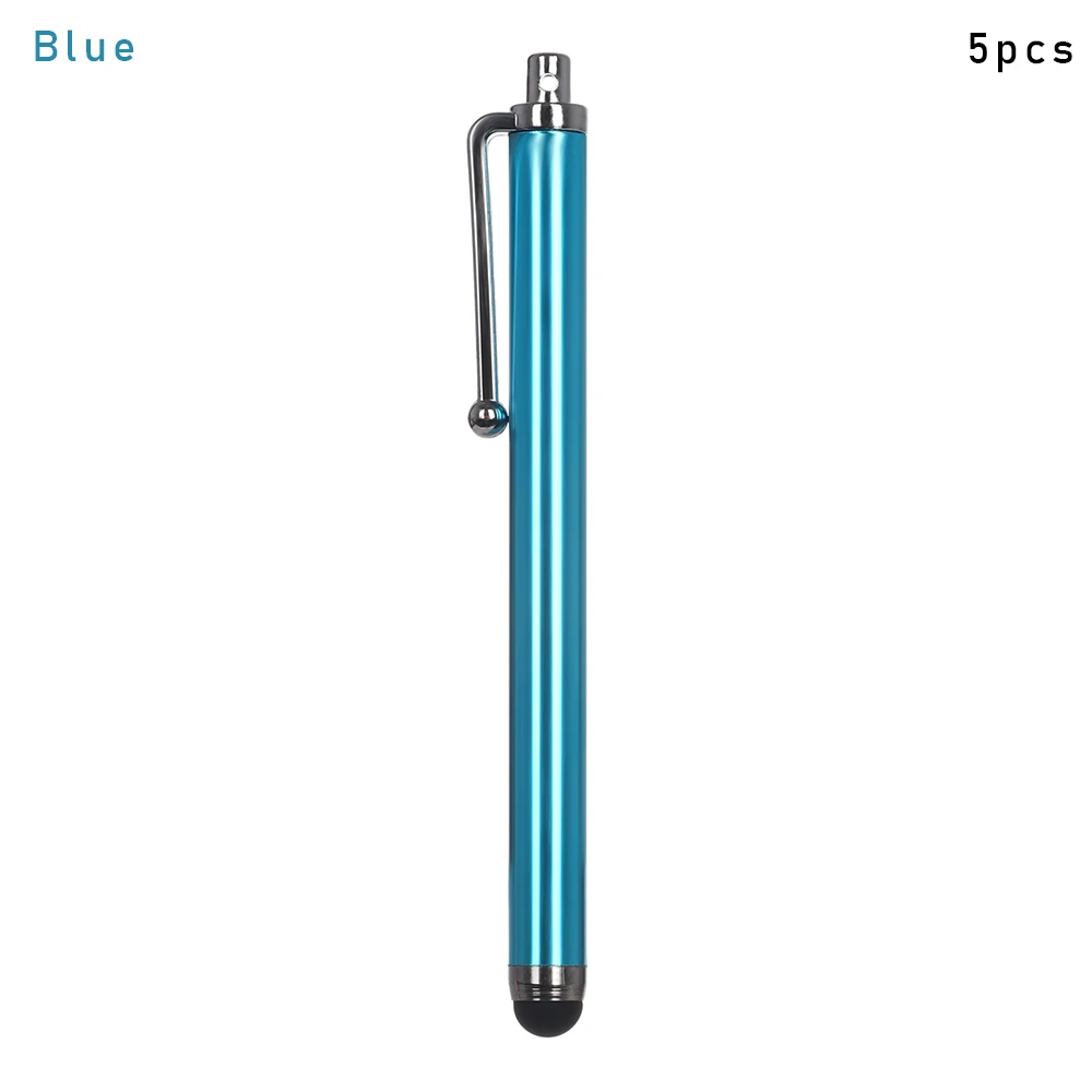 5pcs blue 5/10 шт. металлический ПК Экран стилус для сенсорного экрана, Аксессуары для мобильных телефонов, стилус для сенсорного экрана, Сенсорный экран Стилус для планшета iPad сотового телефона для samsung - Colors: 5pcs blue