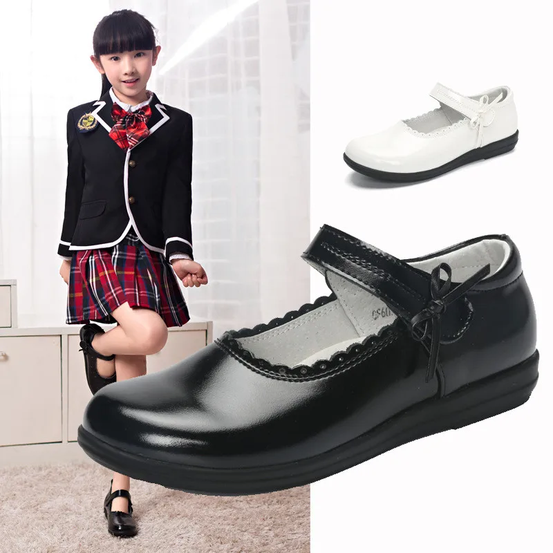 Осенняя детская обувь дышащая из натуральной кожи для девочек туфли принцесс на