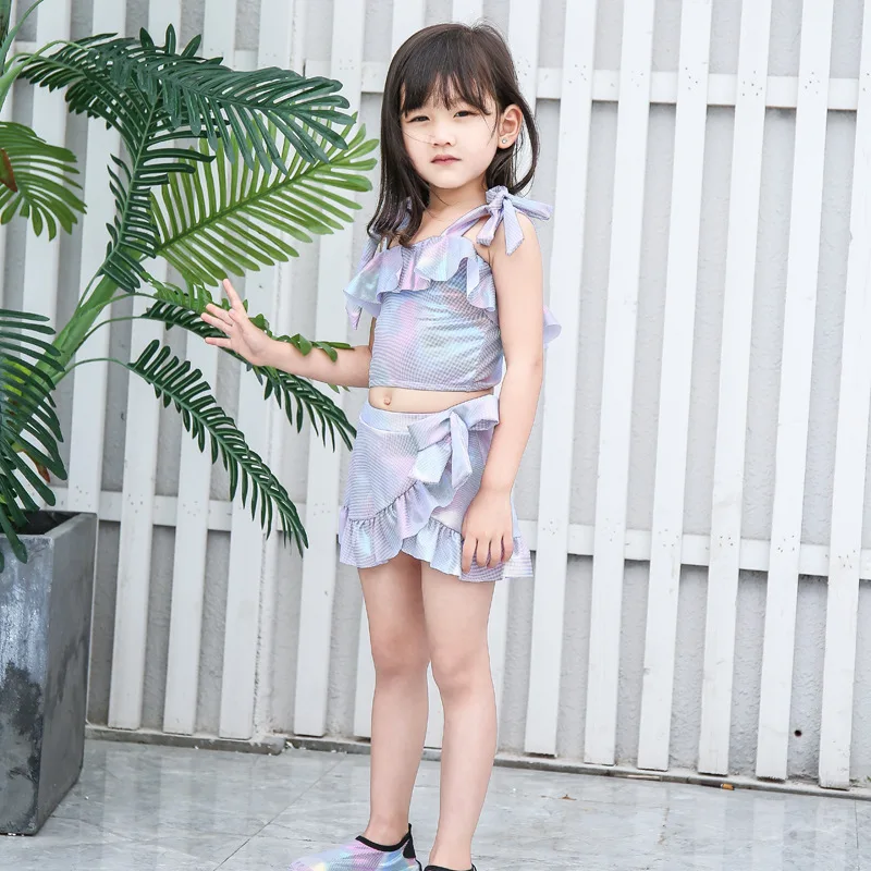 Галстук бабочка с юбкой для маленьких девочек Красный Клетчатый купальник