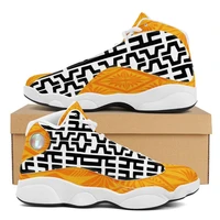luxury design polynesian samoa tribe orange tonga style running shoes custom ball sports team logo mens basketball sports shoes