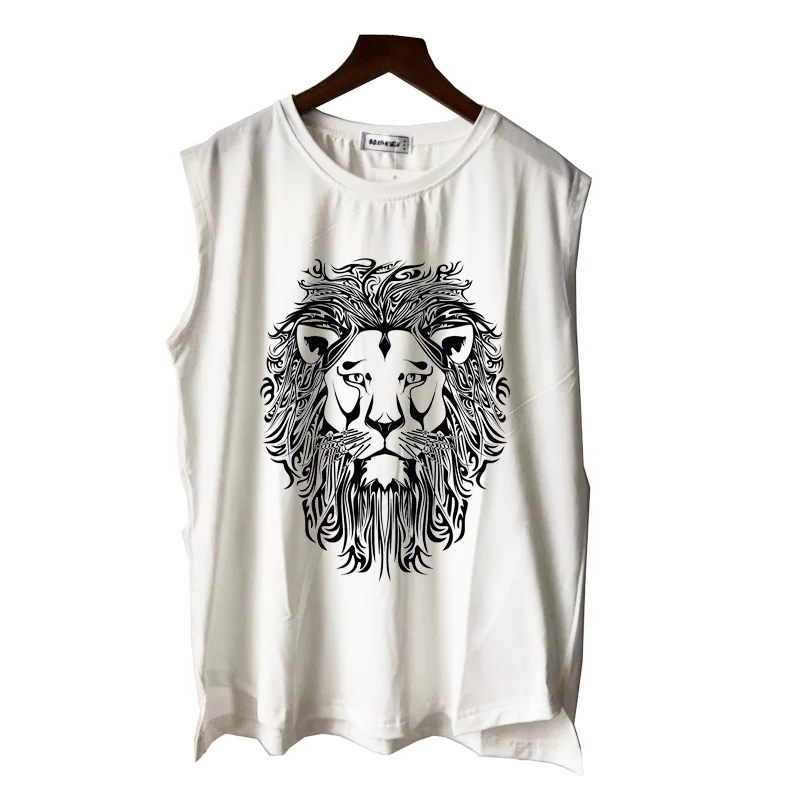 Регги в черно-белую полоску Лев уличном стиле крутые мужские и женские майки для