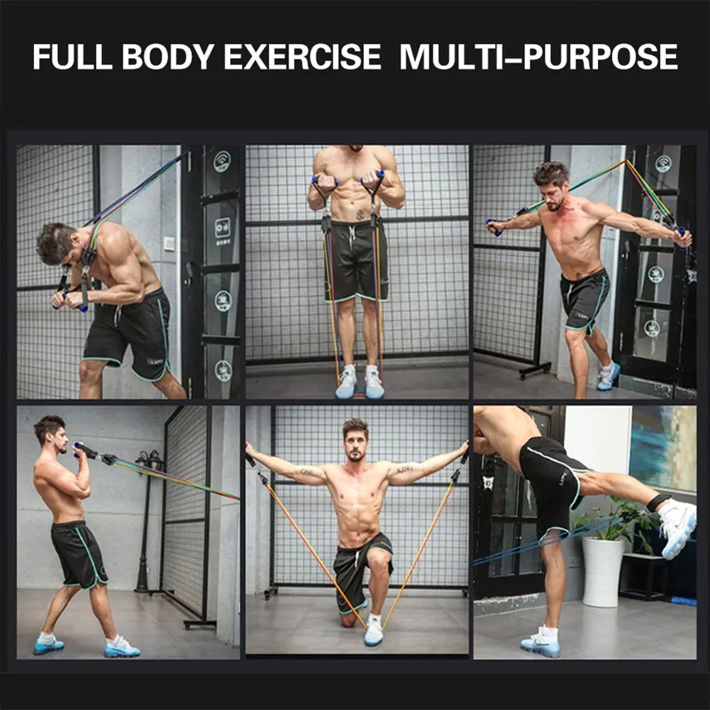 

Resistance Bands Set (11pcs) for Physical Therapy Resistance Training Home Workouts Yoga